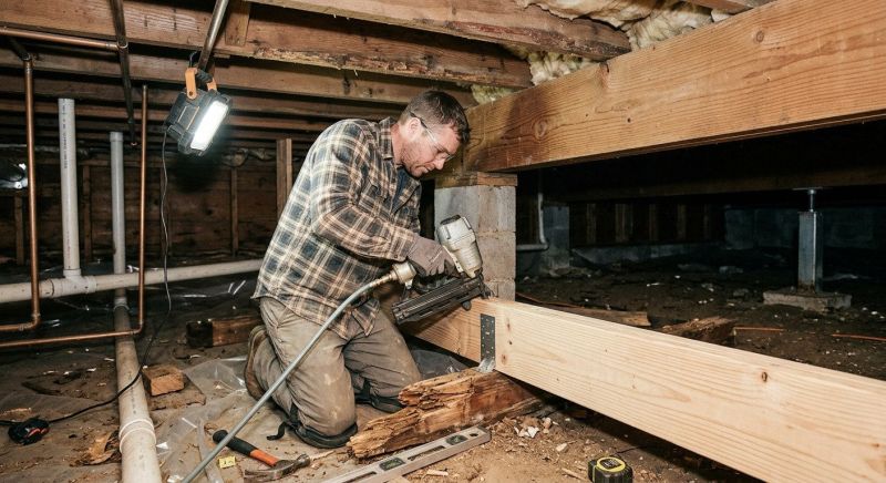 Sagging Floor Joist Repair in Kansas City, KS